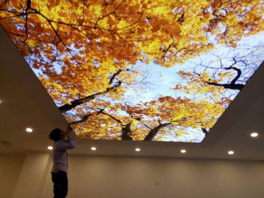 Thi công trần xuyên sáng