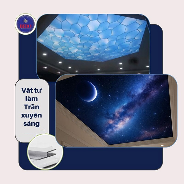 Công trình trần xuyên sáng sử dụng xưởng nhôm h